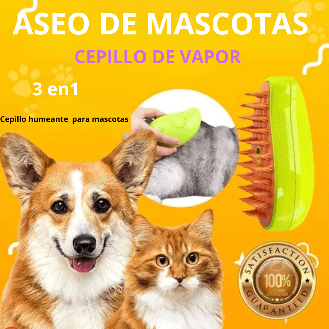 CEPILLO  A VAPOR  PRO 3 EN 1  PARA MASCOTAS🐶🐕🐈