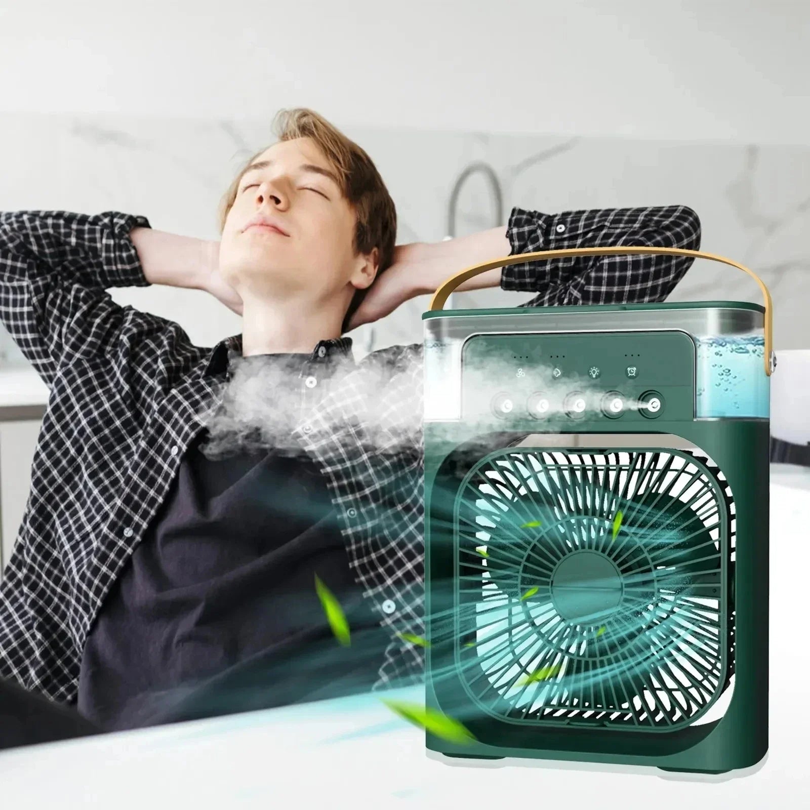 🌬️VENTILADOR PORTATIL  3 EN 1 + HUMIDICFICADOR❄️